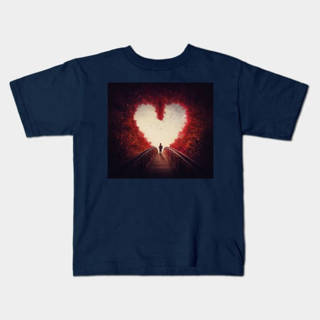 Follow your heart, autumn mood Kids T-Shirt by psychoshadow